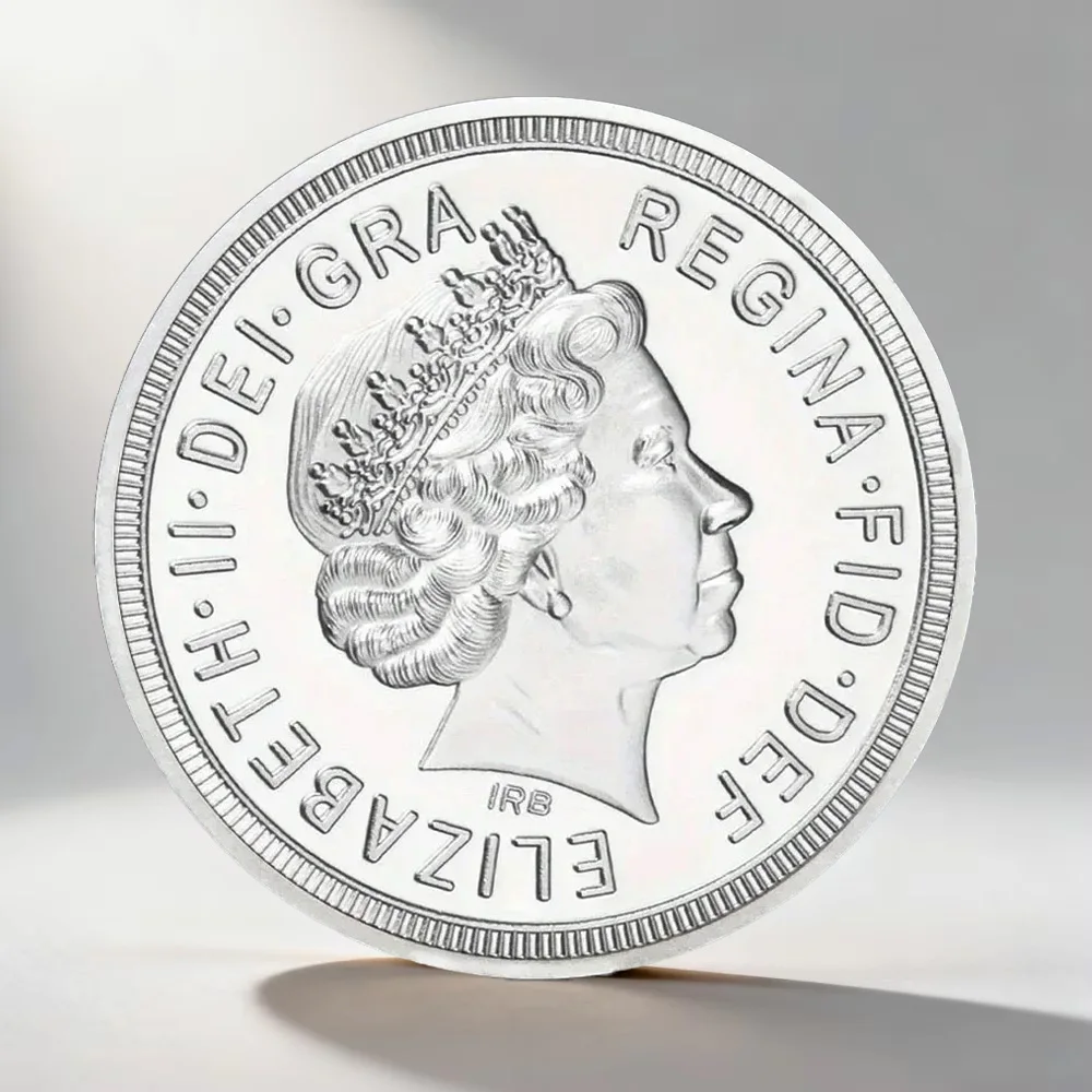 Archangel Michael Silvery Plated Souvenir Coin Queen of The United Kingdom Commemorative Coin Home Decoration