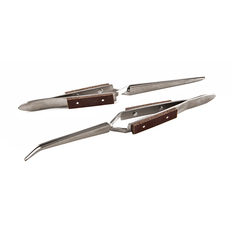 Imagem -05 - Cross Locking Lock Tweezer Auto Fechamento Jóias de Solda Craft Repair Tool Isolado Straight Elbow Tip Aço Inoxidável