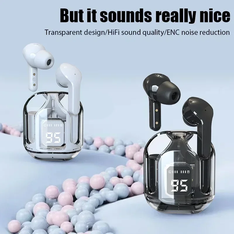 T2 Tws Беспроводная Bluetooth-гарнитура Прозрачные беспроводные наушники Мощность Цифровой дисплей Стереозвук Наушники для смартфонов