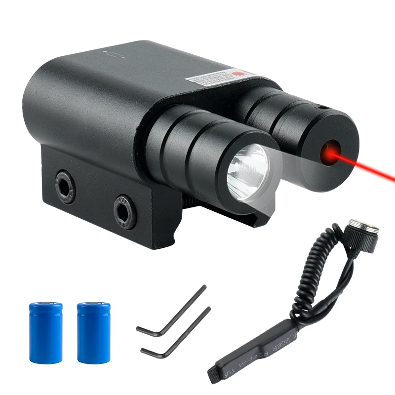 Tactical Red/Green Laser Flashlight Illumination Laser Positioning and Aiming Accurate Adjustment Hunting Tool 20mm Installation