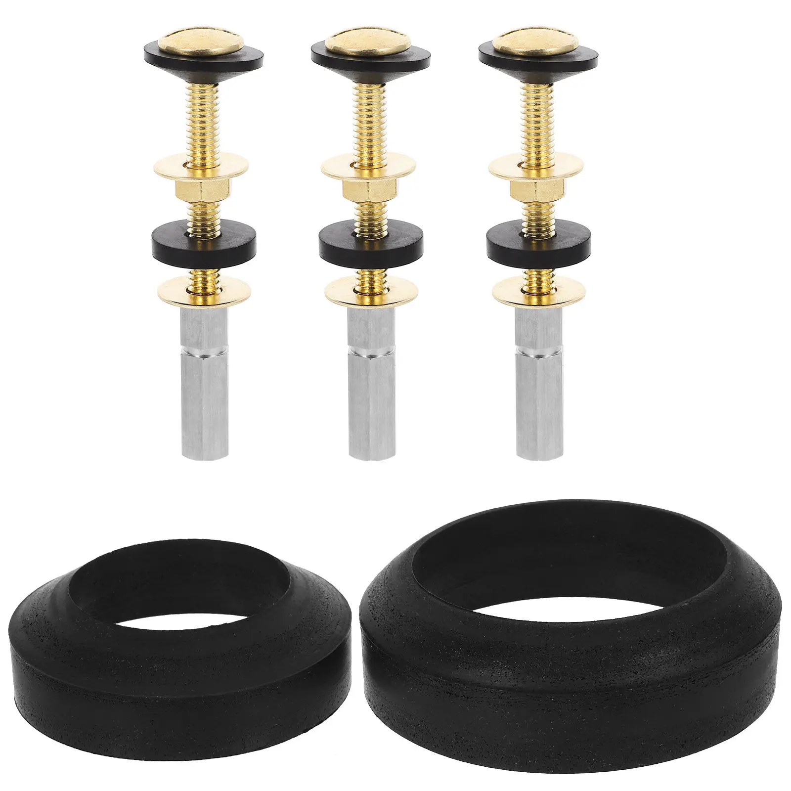 

1Set Universal Toilet Tank Bolts and Seal Ring Kit Fits Standard Toilets Easy Setup Reliable Seal Heavy Duty Replacement Kit
