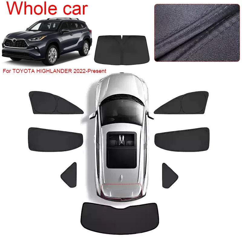 

Car Black Windows Privacy Sunshade For Toyota Highlander 2015-Present Auto UV Block Sun Protection Interior Blackout Cover