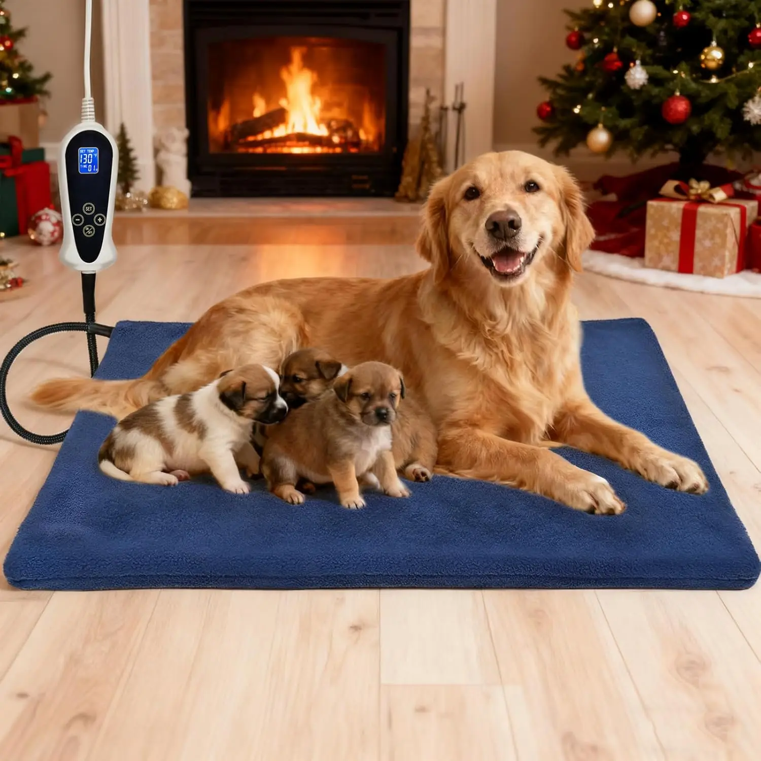 

Extra Large Dog Heating Pad,47x30 in Heated Dog Bed with Constant Heat & Auto Modes，MET&UL Certified Pet Heating Pad