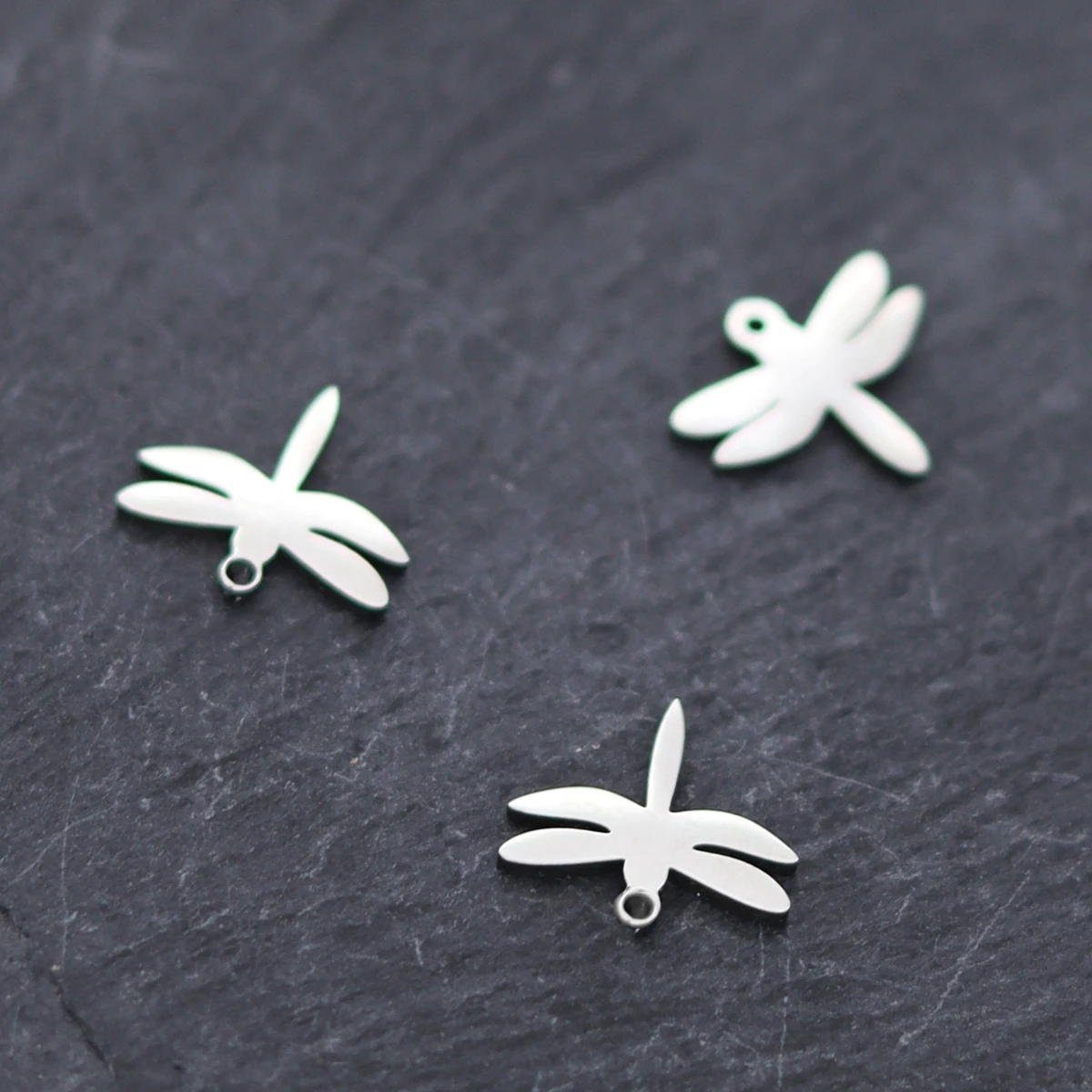 3pcs Insect Dragonfly Charms For Jewelry Making Supplies Handmade Craft Stainless Steel Pendant Charm Metal Accessories