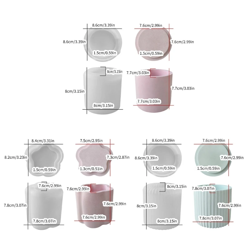 Silicone Cup Molds Set Resin Jar Storage Box Mould Exploy Casting Molds 3XUA