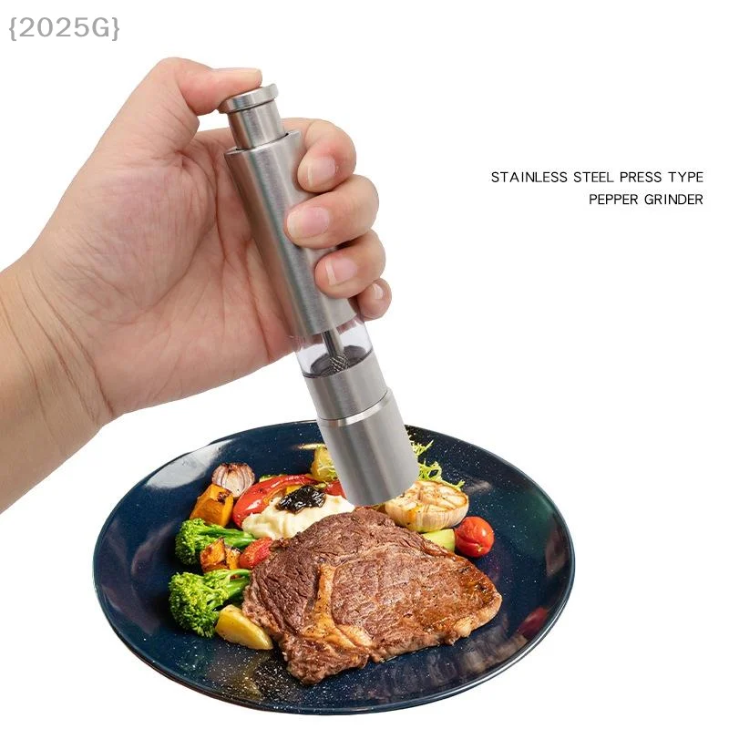 

1 Pc Manual Stainless Steel Seasoning Grinding Pepper Mill Salt Pepper Spice Sauce Grinder For Black Pepper Kitchen Accessories