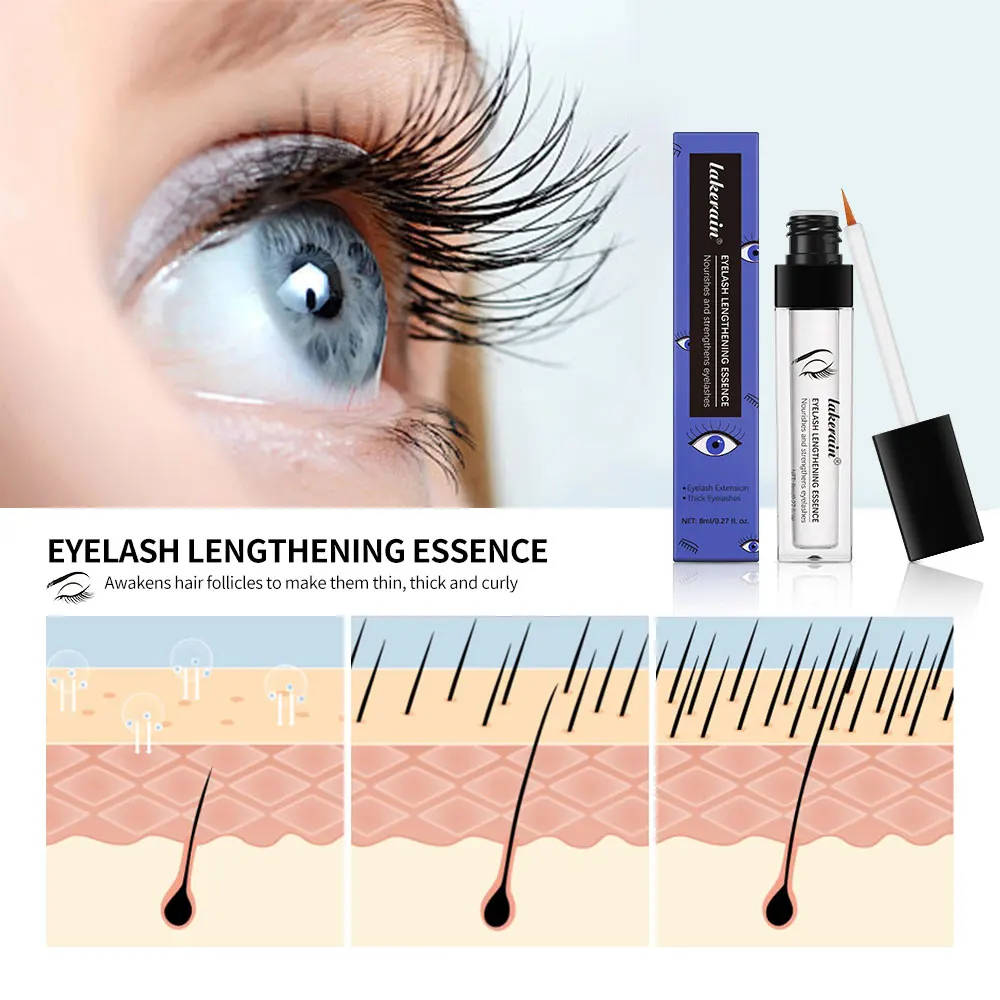 Lakerain Lash Enhancing Serum - Natuurlijke peptideformule voor dikkere en langere wimpers, zacht krole-effect (3 ml)