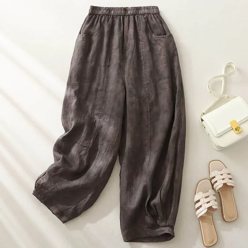 

Pop Tie-dyed Pants For Women Loose Harem Pant Vintage Summer Thin Korean Style Elastic Waist Trousers Women Harajuku Lantern Pan