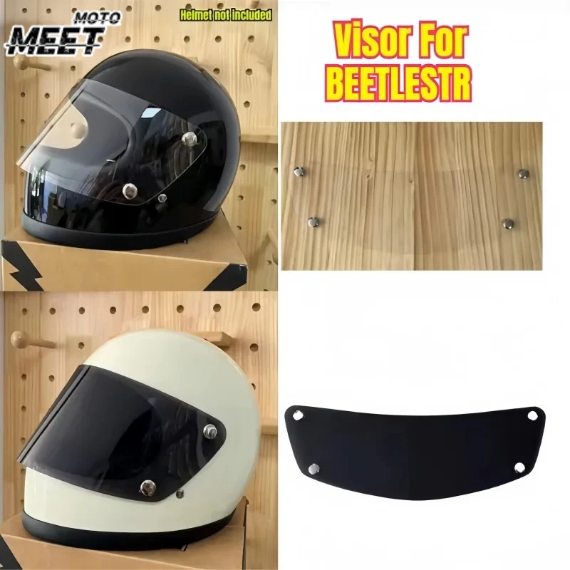 Replacement Motorcycle Helmet Visor Lens for BEETLESTR Retro Full‑Face Helmet, Scratch‑Resistant Spare Helmet Accessory Parts