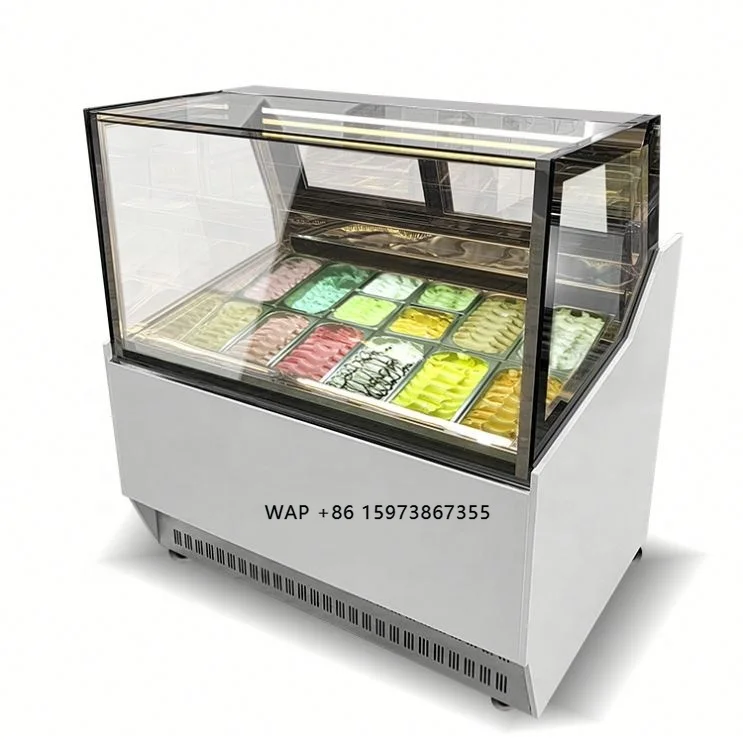 Italian single temperature ice cream display cabinet elegant ice cream hard frozen refrigerator price display