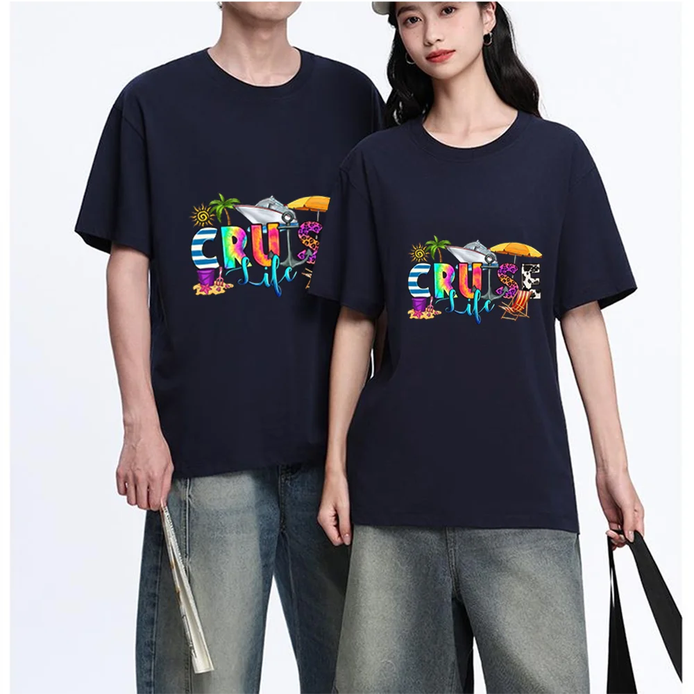 Cruise Life Printed T Shirt Breathable Fabric S-XXL Personalized Custom T Shirt Casual Short Sleeve Tee Aesthetic Graphic Top Un