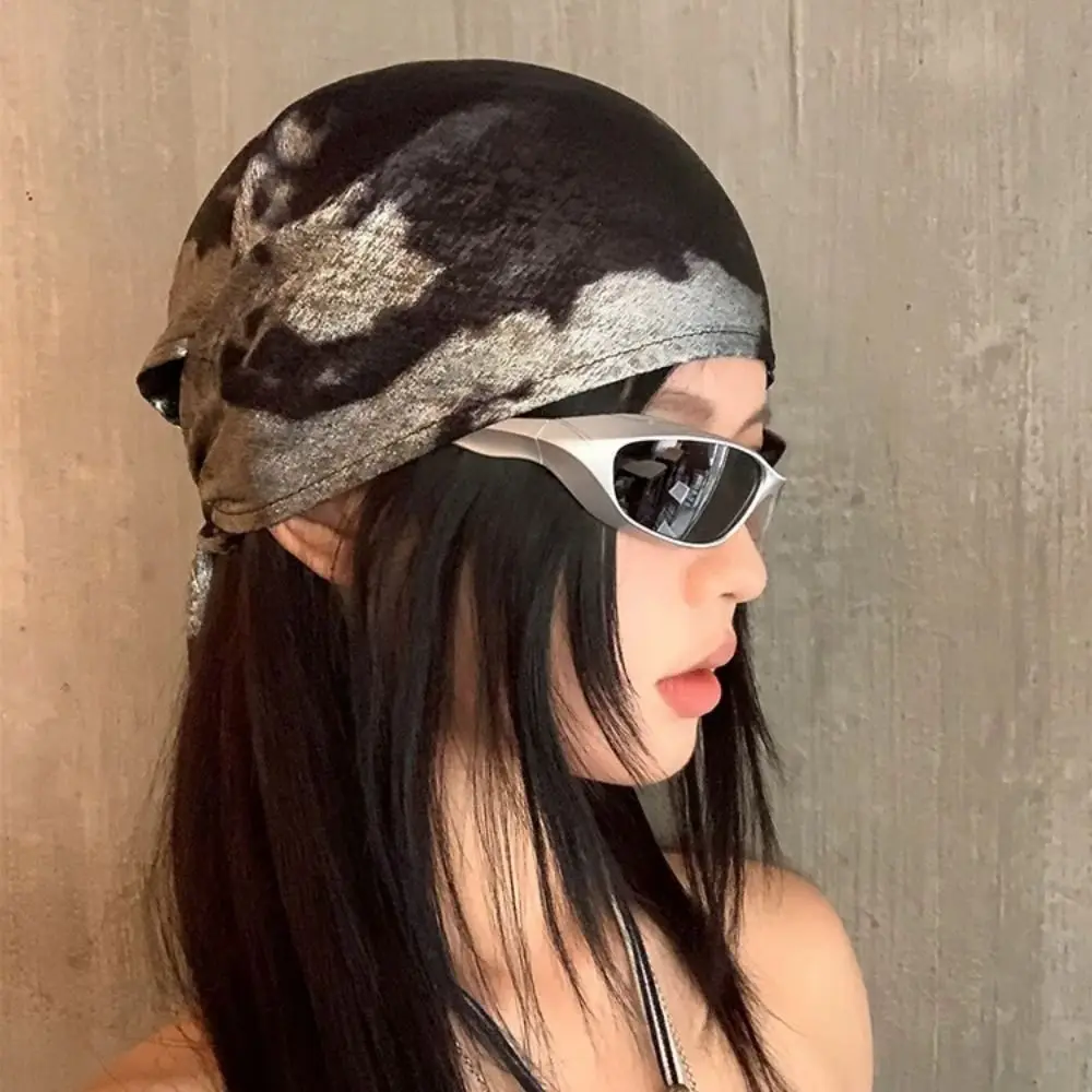 

Retro Square Shape Hip Hop Hair Scarf Breathable Versatile Hair Wrapping Soft Punk Bandana Daily Use