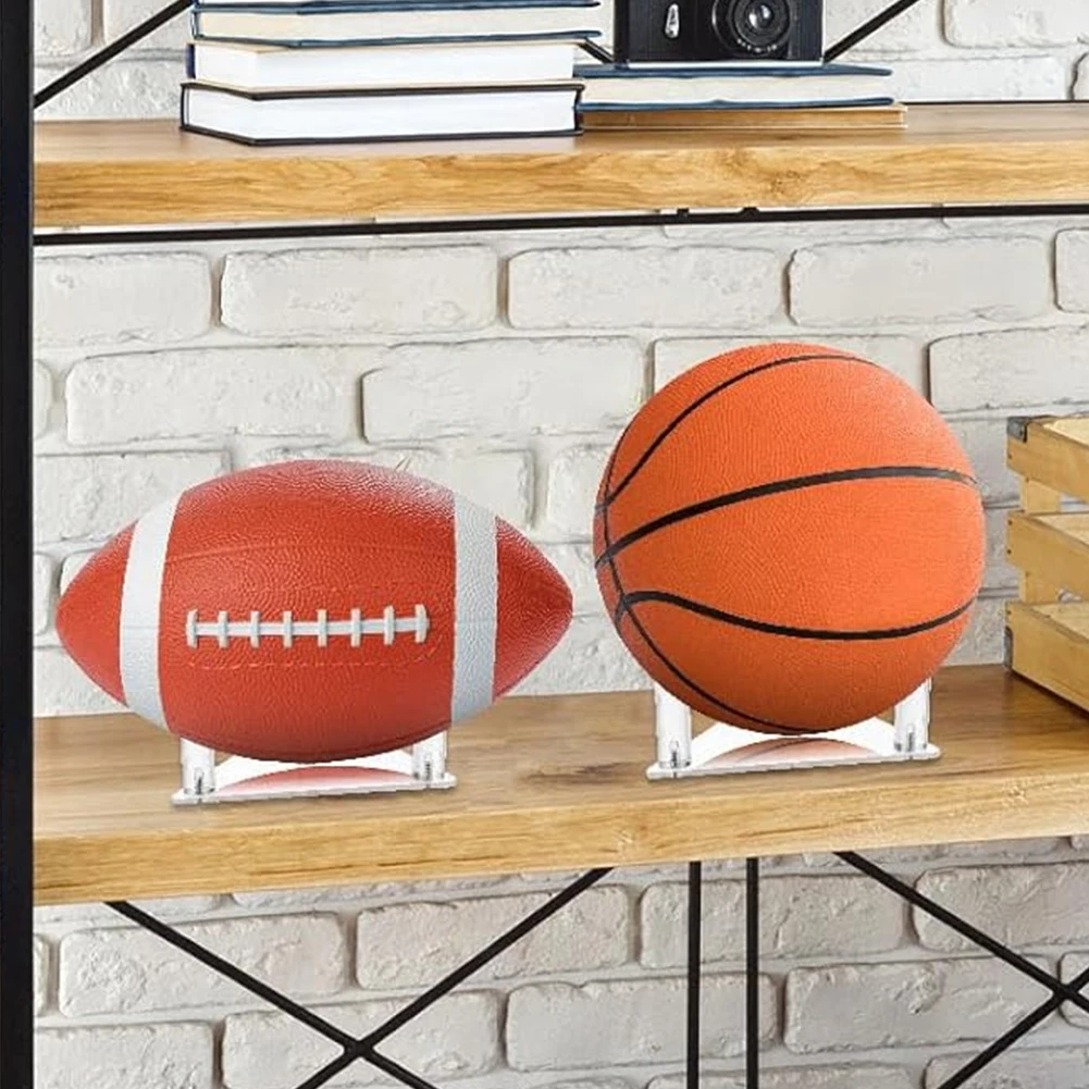 Soporte de fútbol transparente acrílico, pelota deportiva resistente al desgaste, estante de exhibición transparente para baloncesto, fútbol, voleibol, pelotas de Rugby