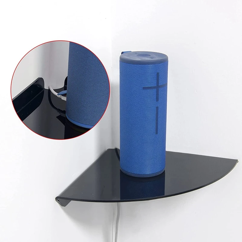 ABXF-2 estantes de esquina flotantes de montaje en pared de acrílico, estante de cuarto de ducha, estantes de esquina colgantes, exhibición de pared