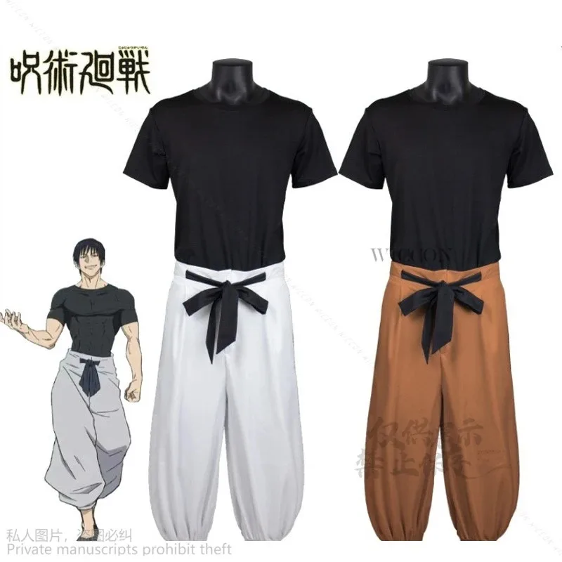 CyAnime Toji Fushiguro Cosplay Kostüm Perücke Uniform Zauberer Killer Mit Requisiten Top Hosen Anzug Halloween Kostüm Schuhe Roleplay Se