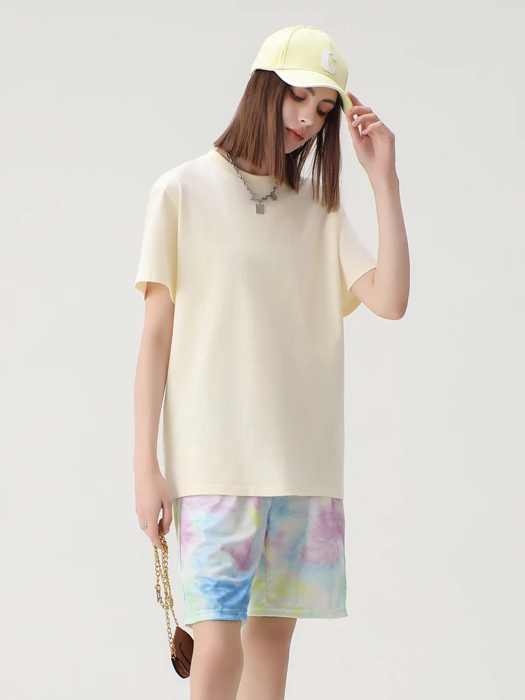 WAVLATII Women New 100% Cotton Solid T Shirts Female Pink White Casual Summer Tees Lady Oversized Short Sleeve Tops WT2401