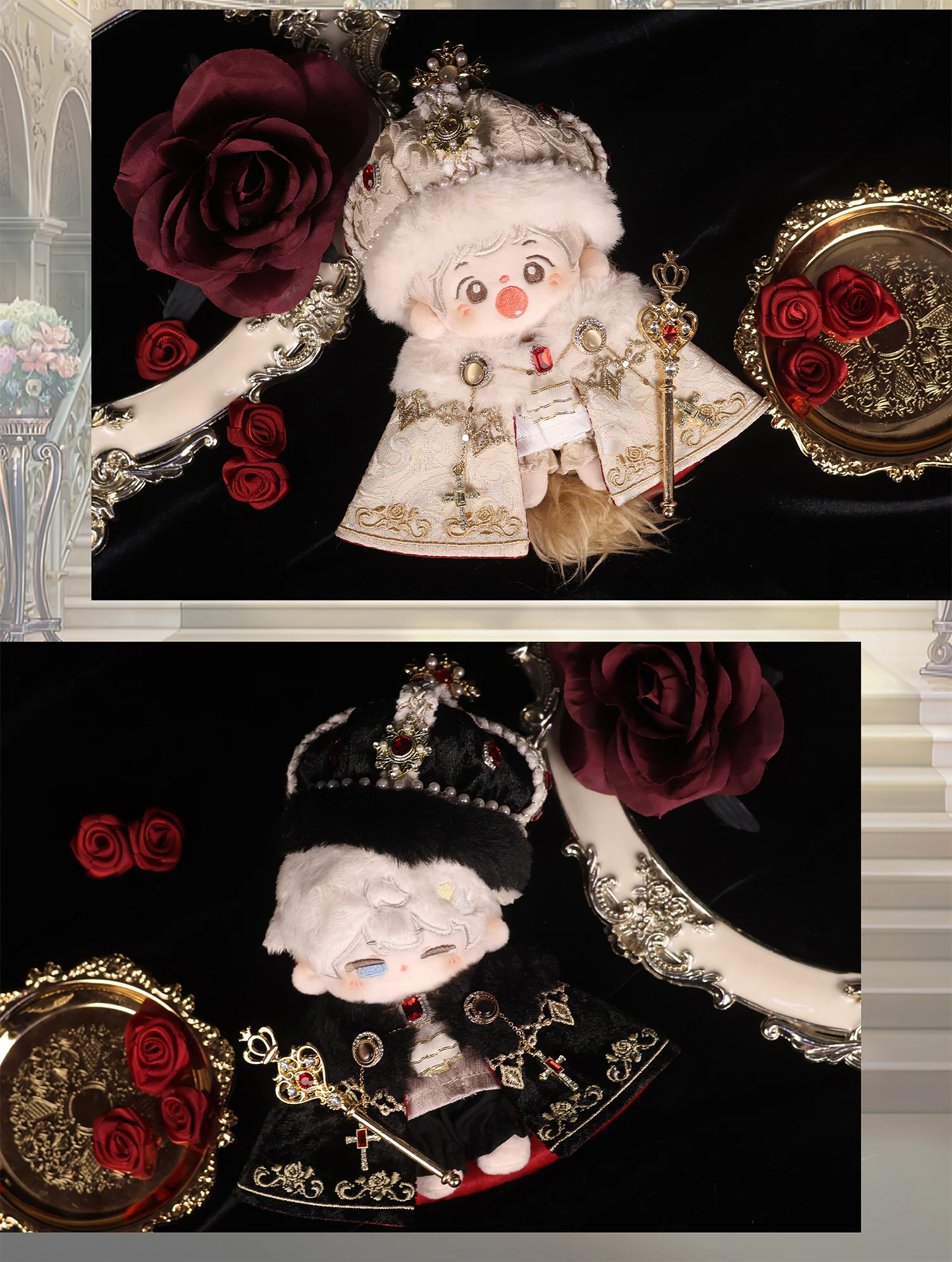 Ropa para muñecas de 20cm, príncipe Caballero, coronación, corona, Palacio, gemas, muleta, traje, accesorios para muñecas, juguete de Anime, Gif