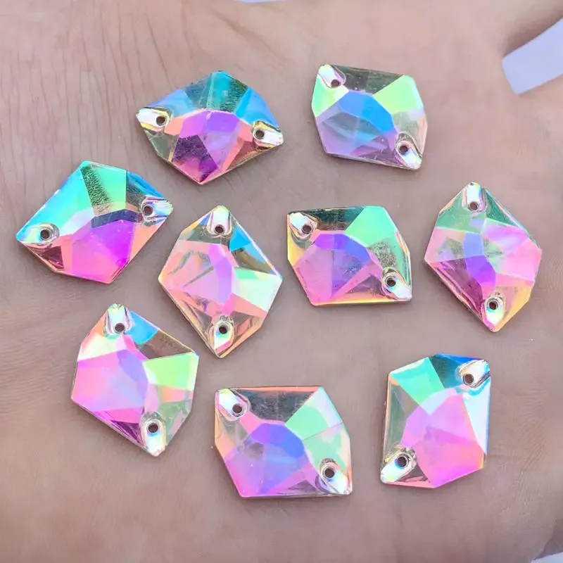 Bianco AB Strass Occhio del Cavallo e del Diamante/Waterdrop/Cristallo Del Diamante di Scintillio Pietre di abbigliamento FAI DA TE Decorazioni dei