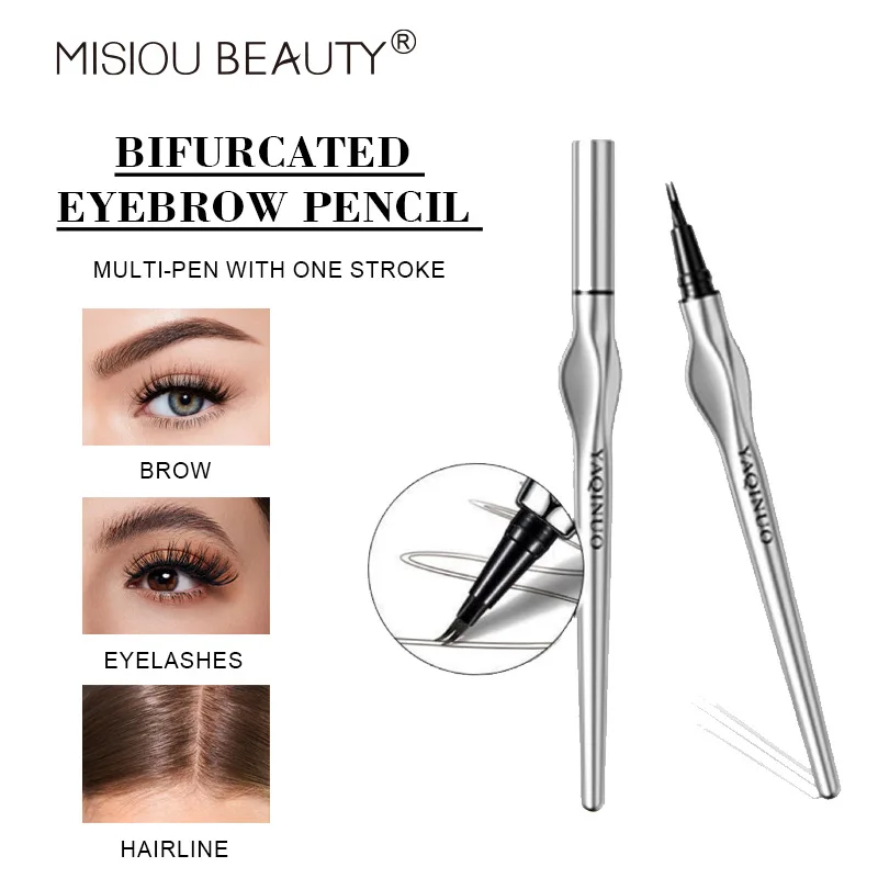 Tattoo Effect Fork Tip ปากกาเขียนคิ้วสวมเหงื่อธรรมชาติ Gradient ไม่มีเลือดออกเริ่มต้นที่เป็นมิตรสวมใส่ง่ายเครื่องสําอาง