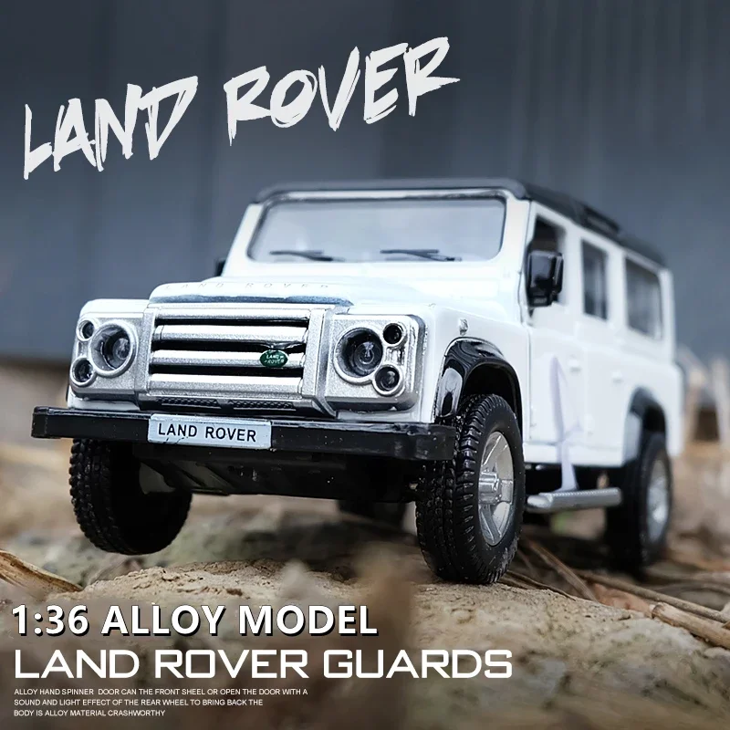 

1:36 Land Rover Defender Alloy Car Model - Diecast Metal SUV Off-road Vehicle - Pull Back Toy Car with Openable Doors