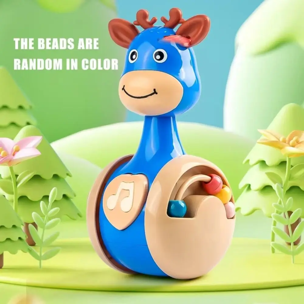 Creatieve Fawn Sliding Tumbler Speelgoed Vroege Onderwijs Cartoon kinderen Tumbler Rammelaar Muzikaal Interactief Tumbler Schommelspeelgoed
