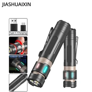 JIASHUAIXIN 3*XPG LED flashlight, luminous decompression multifunctional flashlight with pen clip