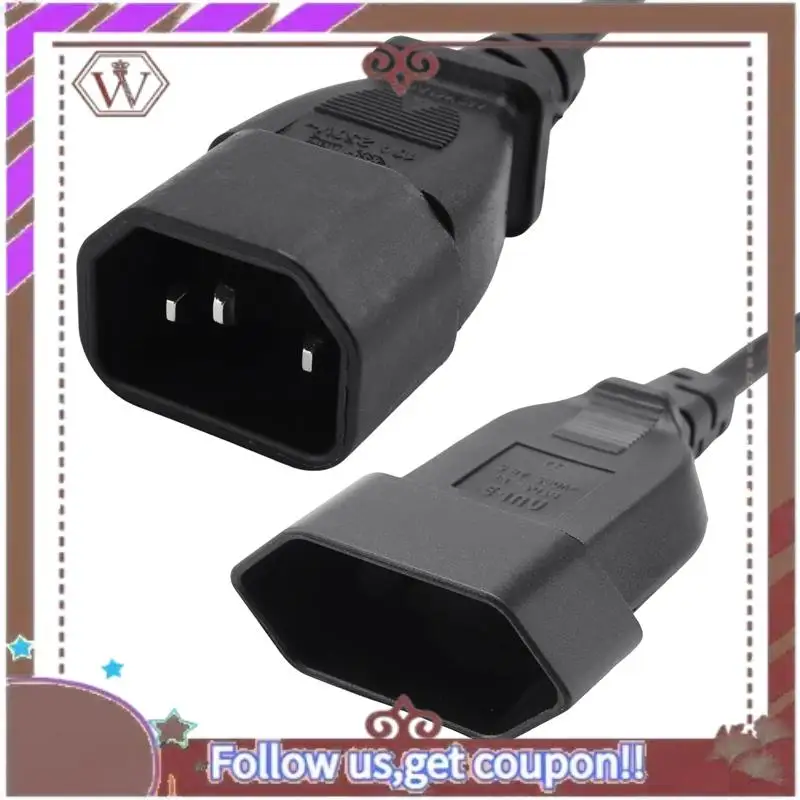 ABBG-Power Adapter Cord , IEC 320 C14 Male Plug To European CEE 7/16 2Pin Female Power Cable For UPS PDU