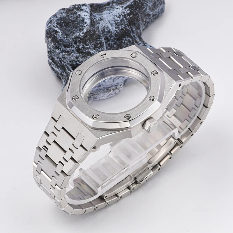 HEIMDALLR watch case 316L steel case with steel strap Sapphire glass and cover fit NH35A/36A Automatic movement Dive watch case