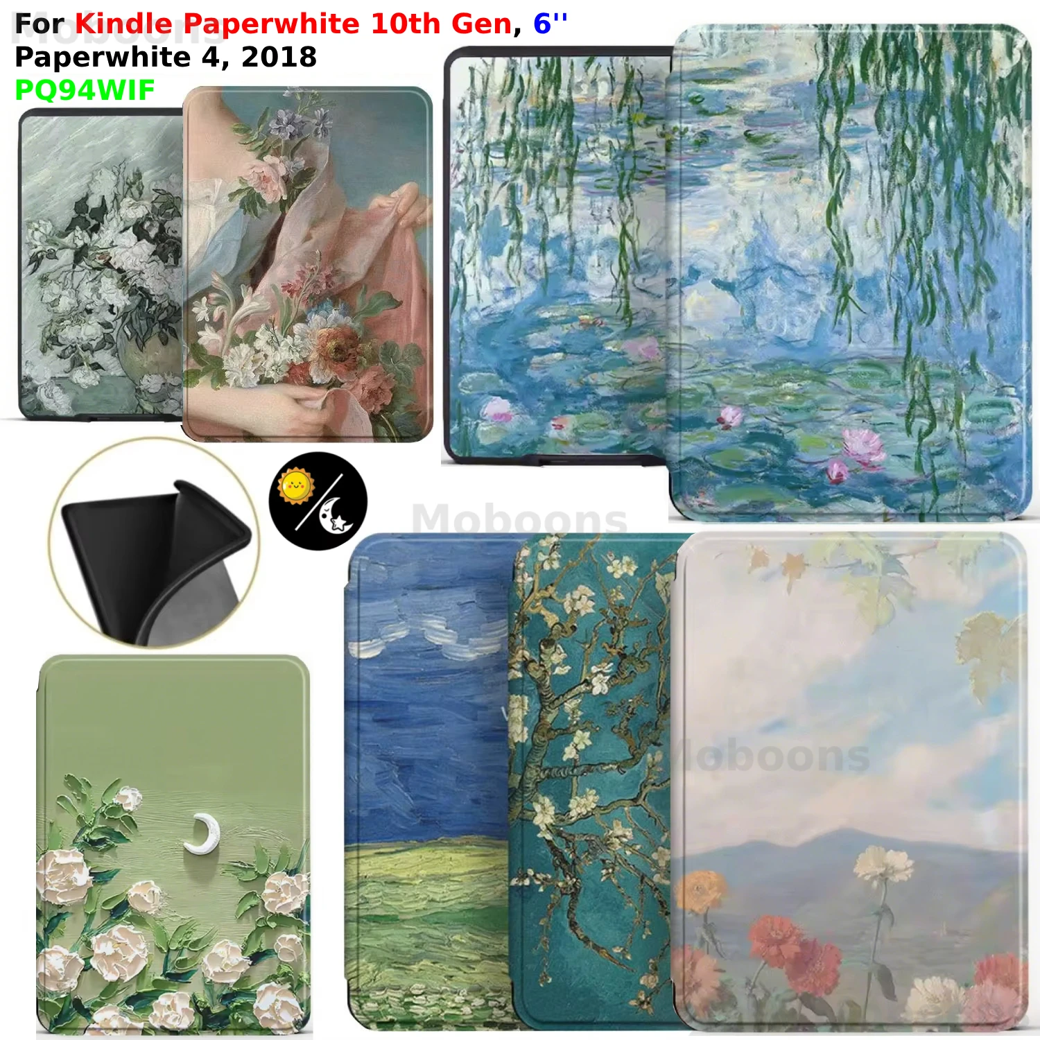 For Kindle Paperwhite 10th Gen Case 6'' PQ94WIF Wake/Sleep Ultra Slim Soft TPU Cover 2018 Paperwhite 4 Kindle Accessories Funda