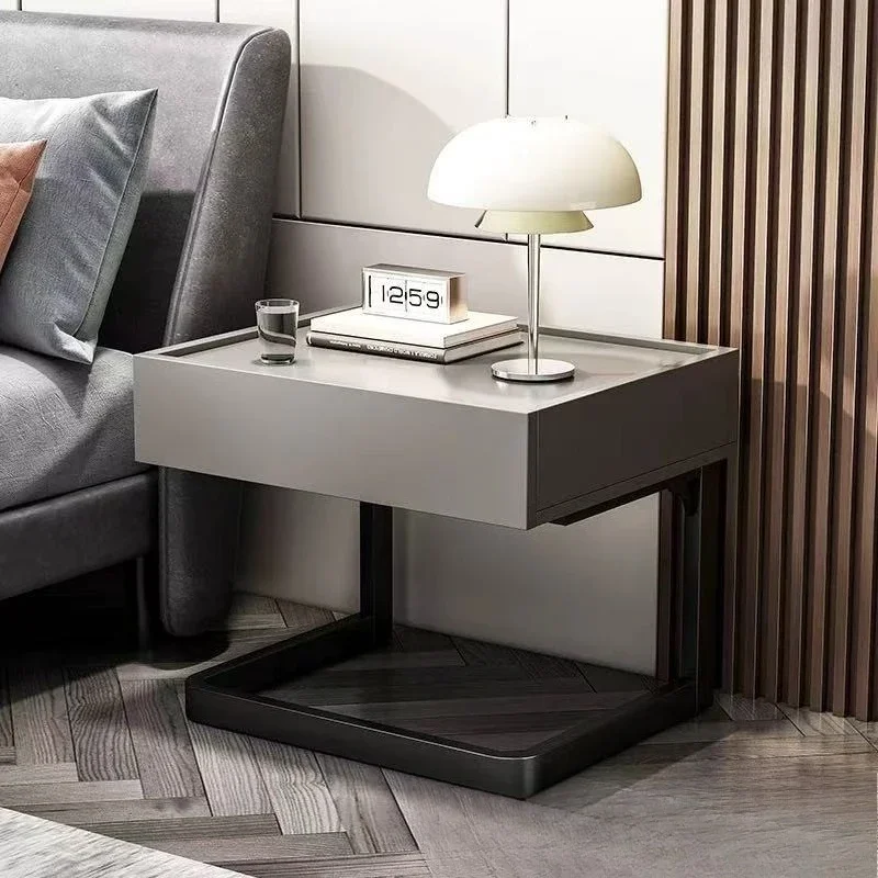 Bedside table Modern simple hotel room Italian light luxury storage cabinet Bedroom home