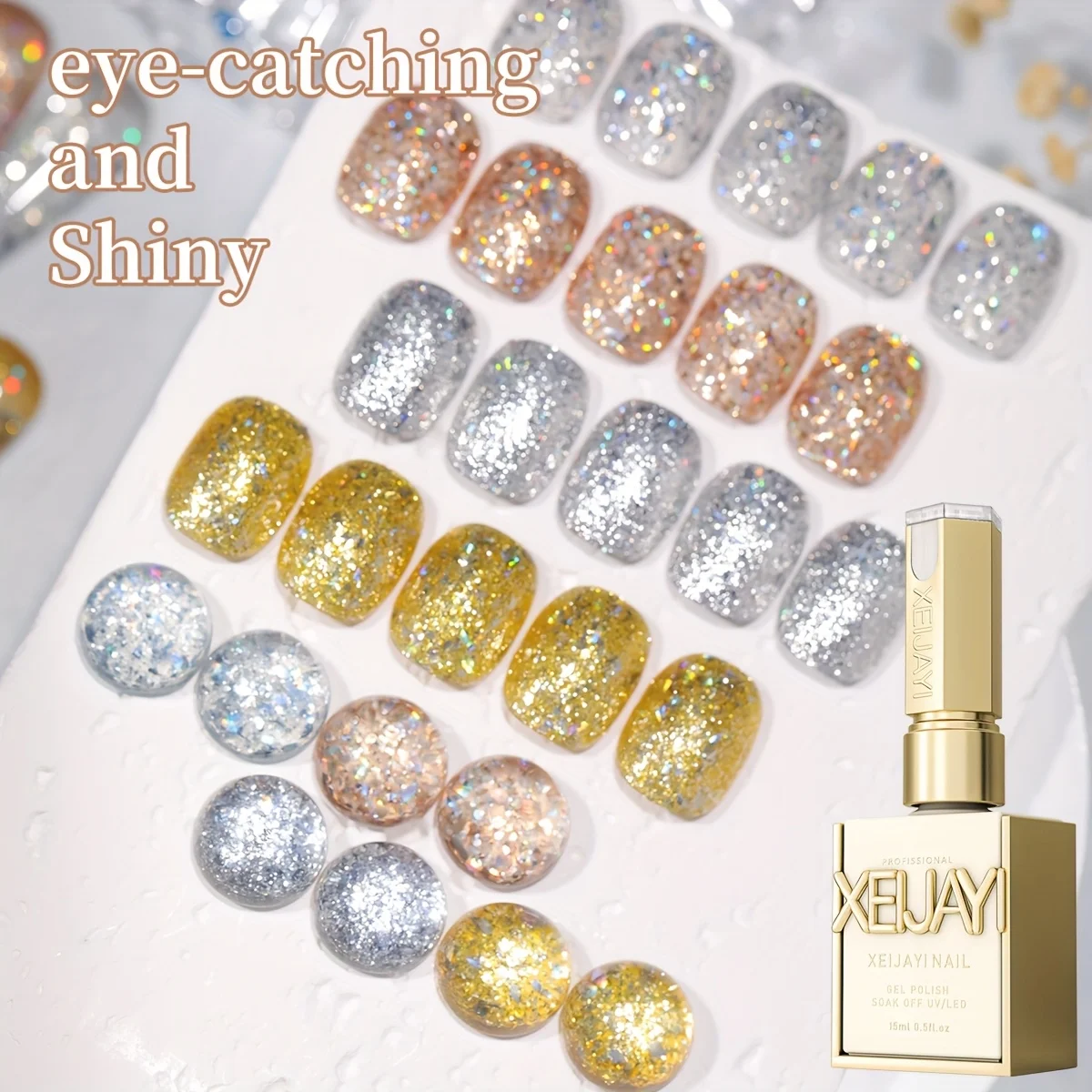 XEIJAYI 1개 15ml 젤 네일 폴리쉬, UV LED 소킹 젤, 반영구, DIY 살롱 퀄리티 네일 아트 젤 여성용