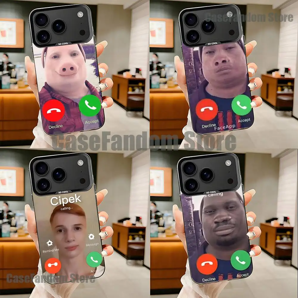 

John Pork is Calling Answer Call Phone Case For iPhone 17,16,15,14,13,12,11,Pro,Max,Plus,Black Matte Shockproof Cover
