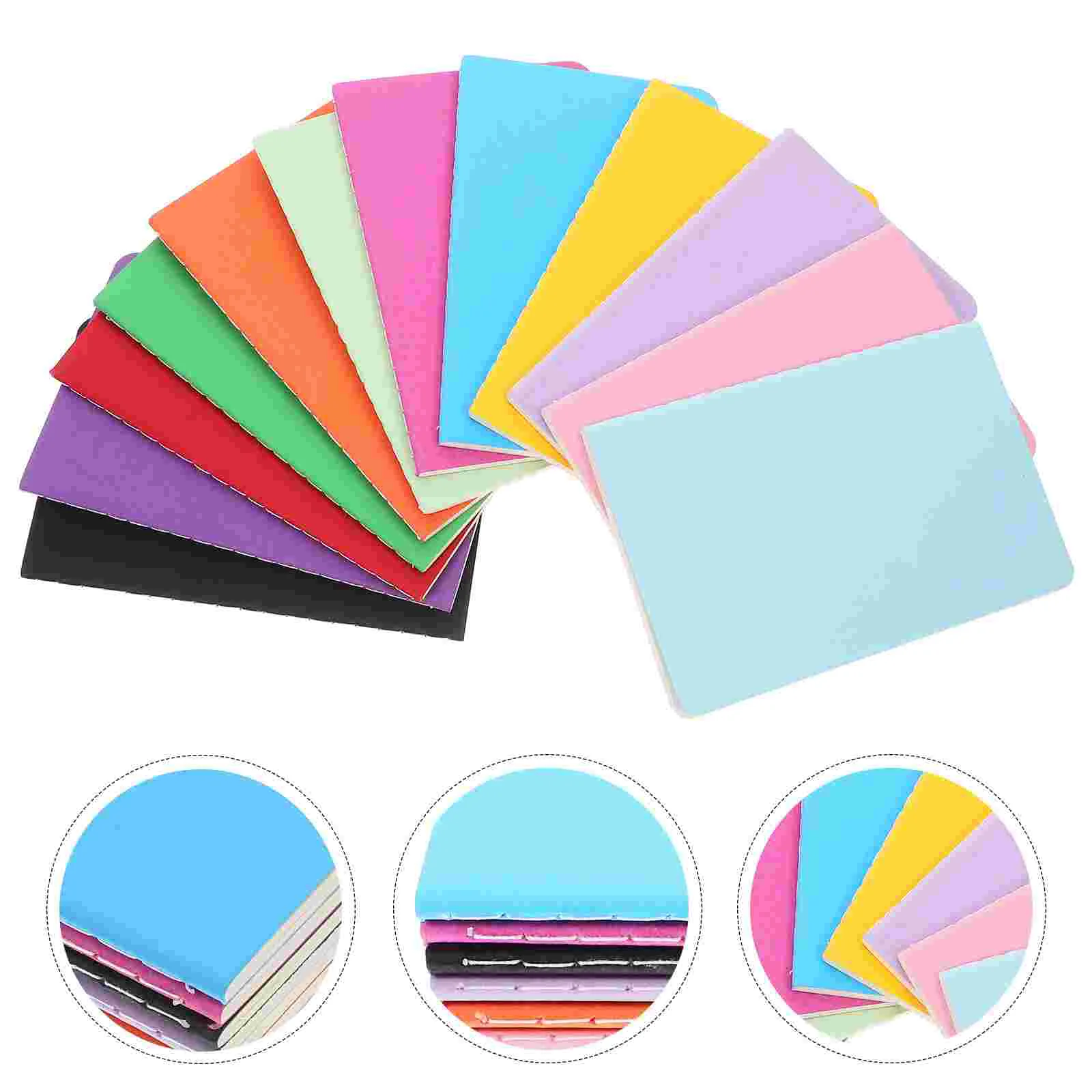 12 Pcs Blank Small Notebook Portable Notepad Travel Pocket Notebooks Paper Colored