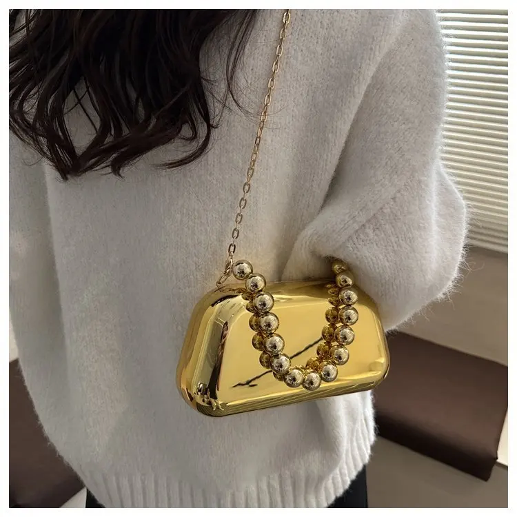 2025 New Hot Style Fashion Acrylic Box Shoulder and Crossbody Bags Gold and Silver Hasp Personality Super Cool Women’s Handbags