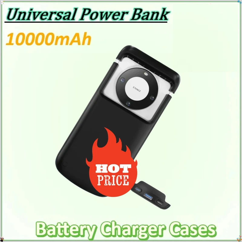 

For IPhone 15 Huawei P30 P40 Samsung Xiaomi Powerbank Portable New 10000mAh Battery Charger Case Universal Power Bank Type-C