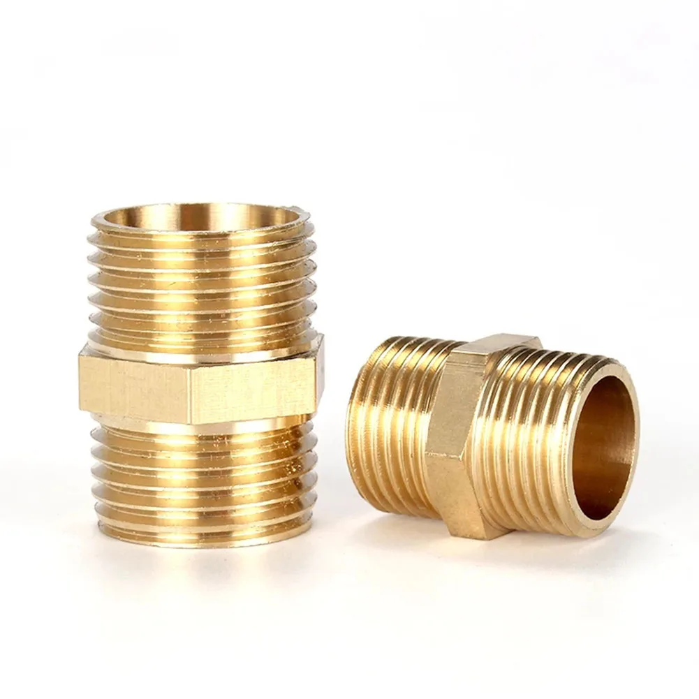 1 3pcs Brass Pipe Adapter 27mm Accessories Male To Male Thread Compressor Connector External Fittings Hex Nipple
