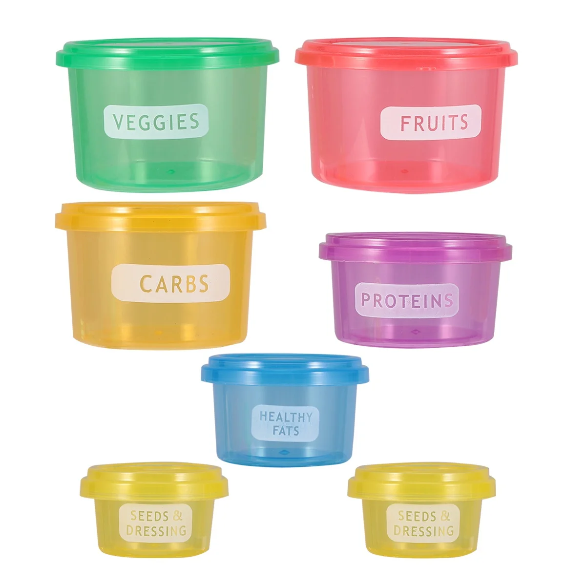 

7 pcs 1 Set Diet Portion Control Containers Fresh-Keeping Food Box Lightweight Eco-Friendly Portable Food Storage Box