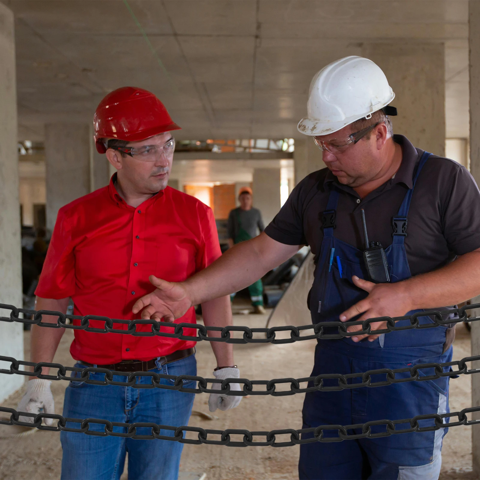 

Plastic Chain 10mm Large Sturdy Material Industrial Safety Barrier Halloween Decoration Haunted House Costume Chain