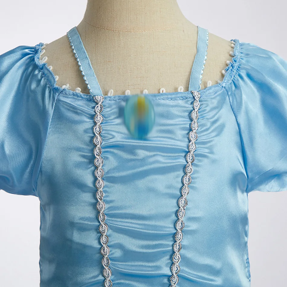 Girls Cosplay Disney Cinderella Princess Costume Kids Butterfly Blue Party Vestidos Birthday Carnival Dress Up Disguise Frock view 4