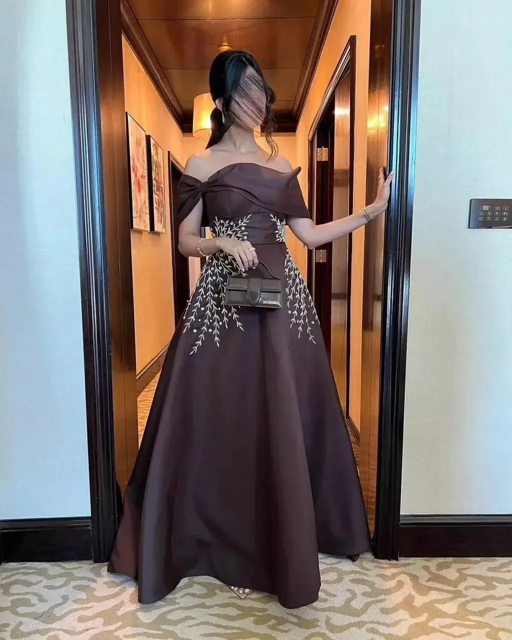elegant bling wedding dresses Elegant Pearls Off Shoulder Corset Bling Bling A-line Wedding Dress