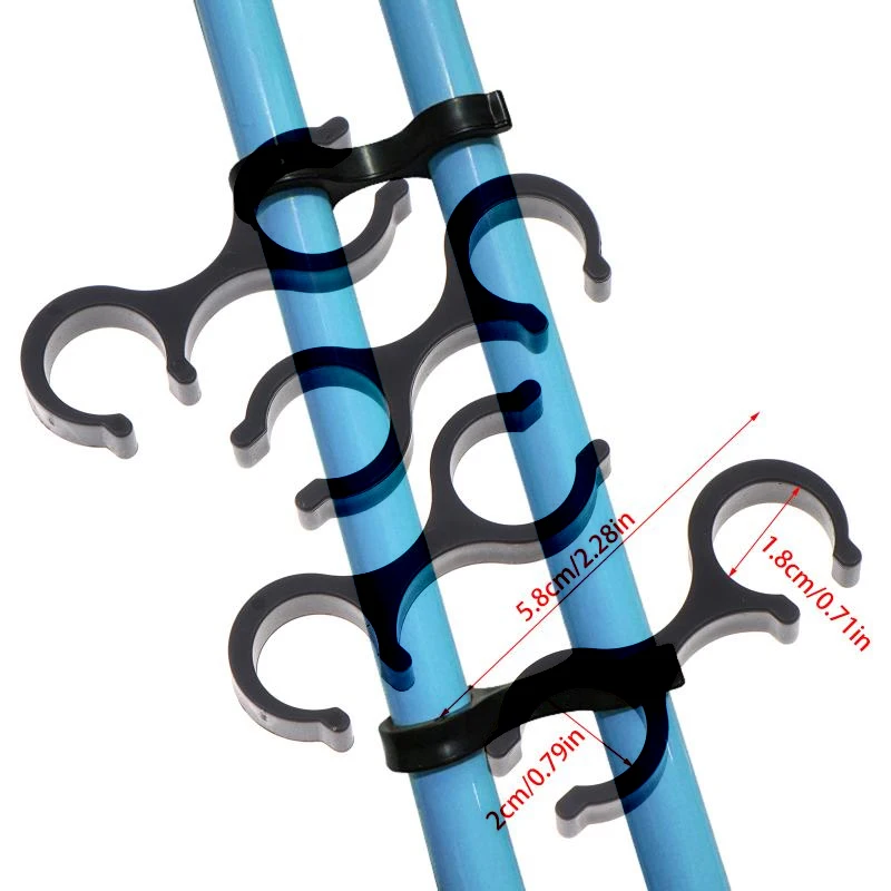 4Pcs Trekking Pole Clips Compatible Quick Release ABS 8-Shape Holder For Backpacks Hiking Ski Poles Storage Attachments