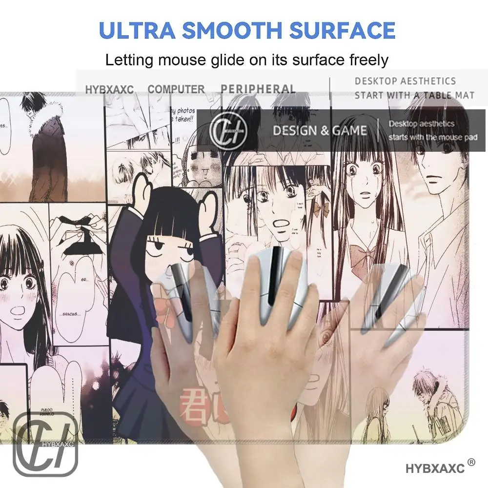 HYBXAXC Kawaii Anime Girl Collage Extended Gaming Mouse Pad Cute HD Extended Gaming Keyboard Mats Large XXL Gamer Mousepad 90x40