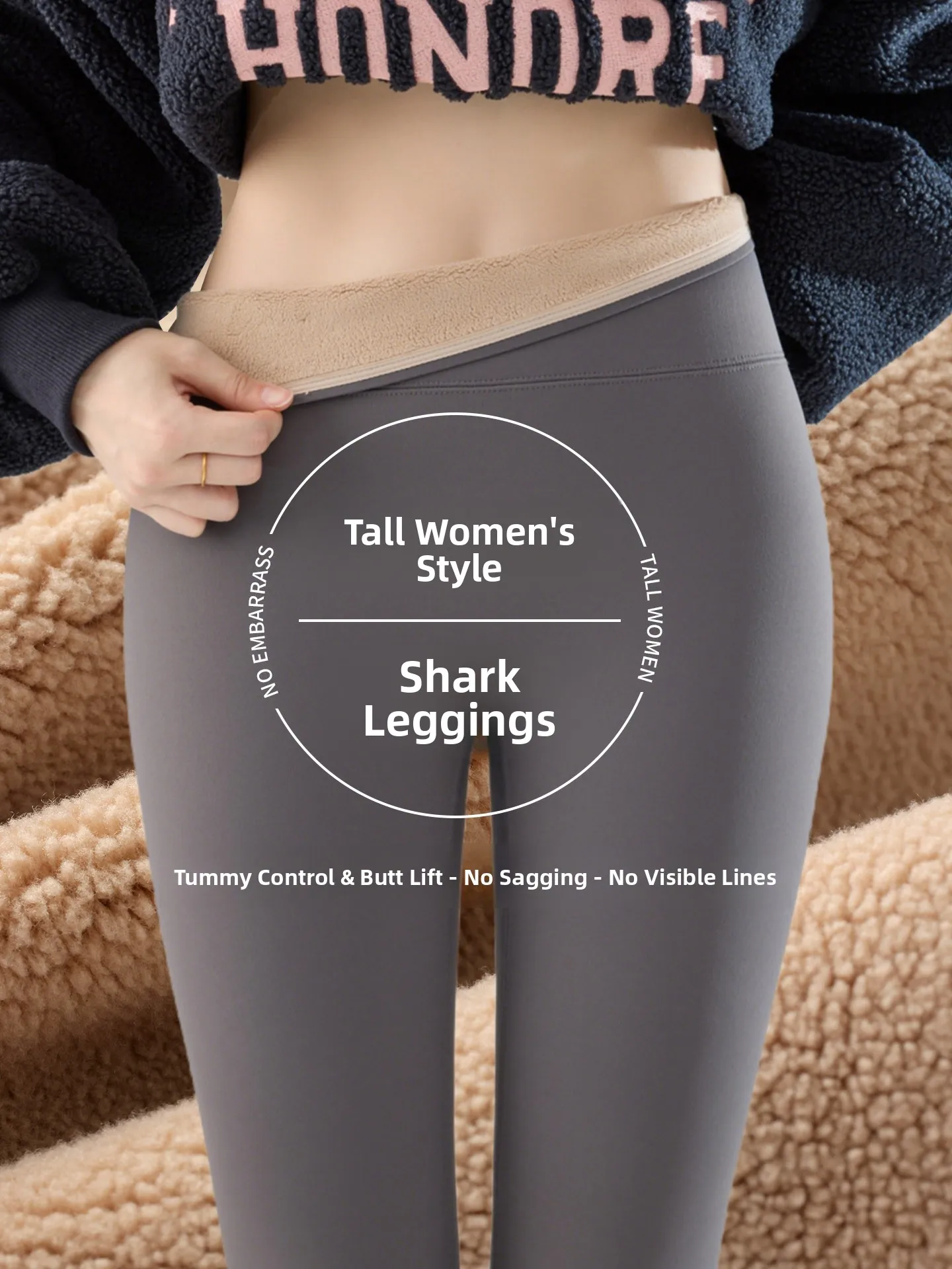 

plus Size arkskin Pants Extended Winter Thiened Fce Women's Yoga Pants High Waist Bum Lifting Trousers for Casual Wear