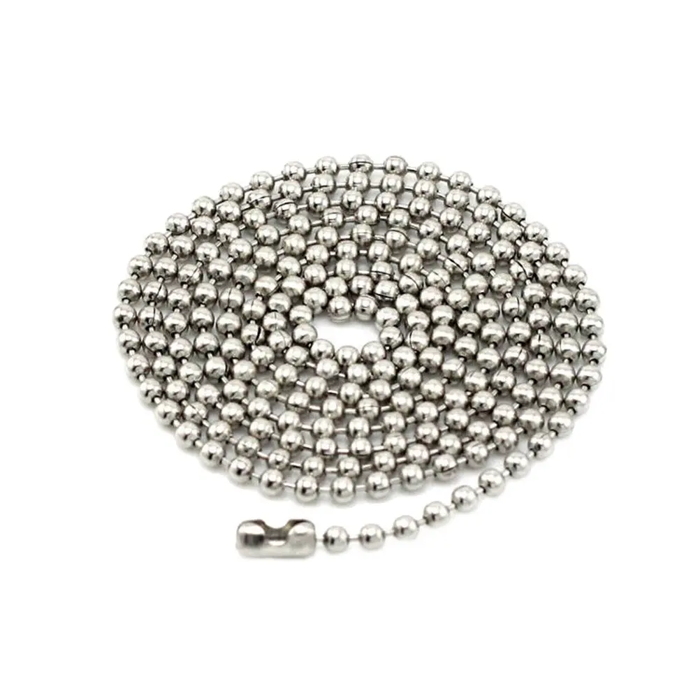 Titanium Steel Necklace Chain 2.4mm Premium Stainless Steel Round Bead Chain Resistant to Acid Alkali Suitable for Pendants