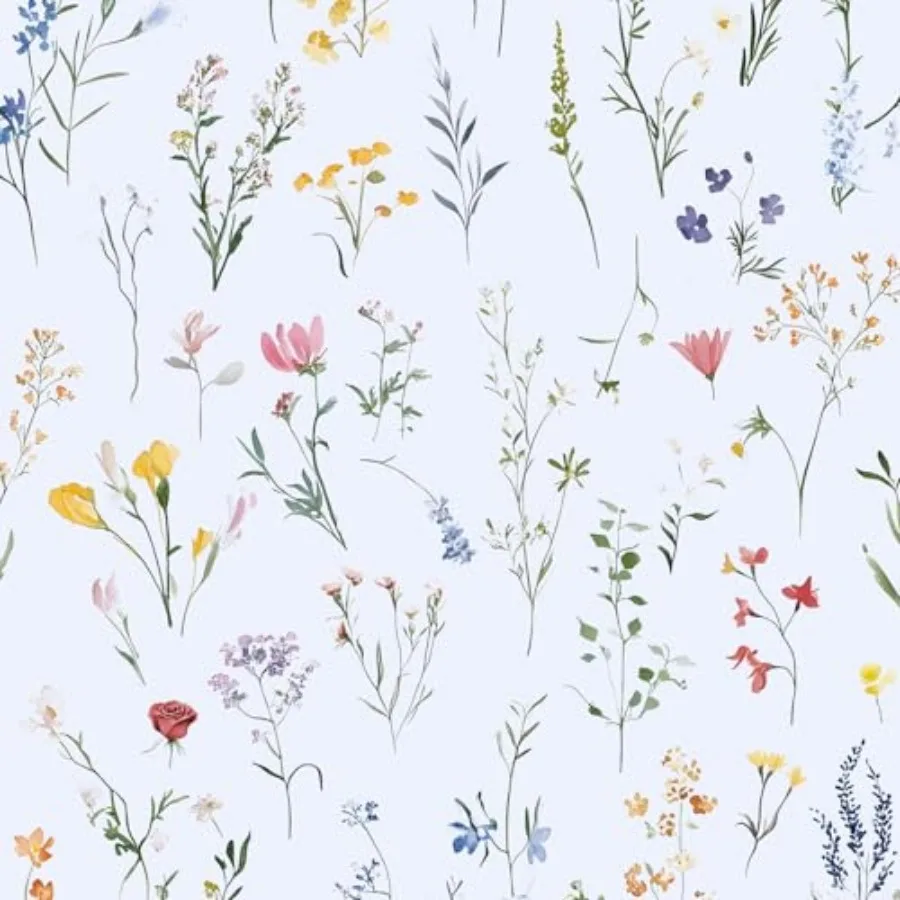 

Floral Peel and Stick Wallpaper Boho Leaf Contact Paper Floral Removable Self Adhesive Waterproof Wall Paper for Cabinet Drawer