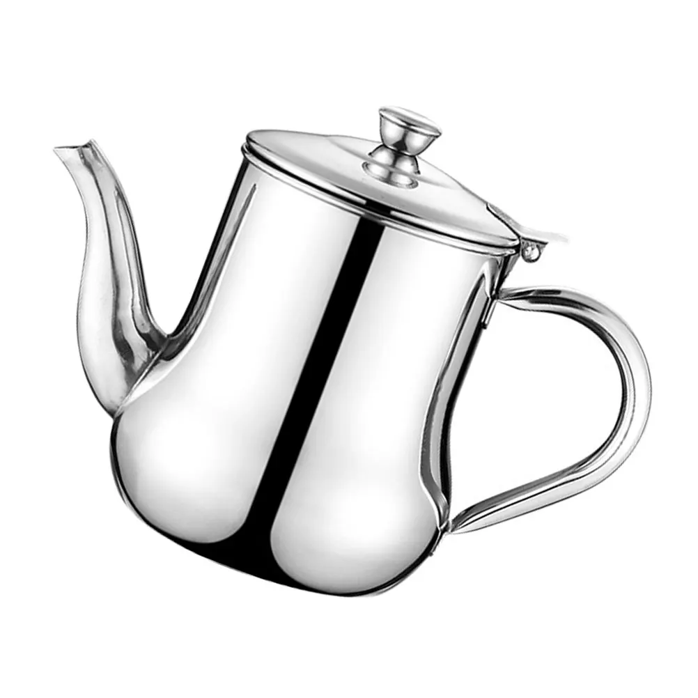 

Silver Stainless-Steel Oilcan Household Leak Proof Comfortable Handle Soy Sauce Bottle Kitchen Practical Condiment