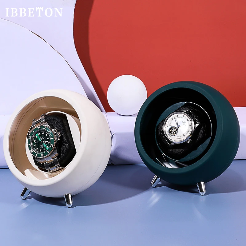 IBBETON Single Watch Winder for Automatic Watches Storage Box Automatic Winder Use USB Cable / with Battery Mabuchi Mute Motro