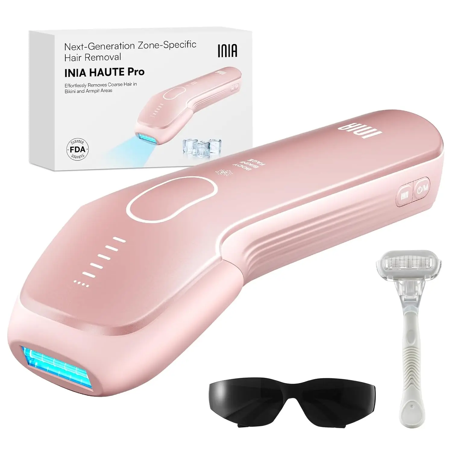 

IPL Hair Removal Device with Ice-Cooling for Men & Women, Pink, Effective for Coarse Hair in Bikini & Body Areas