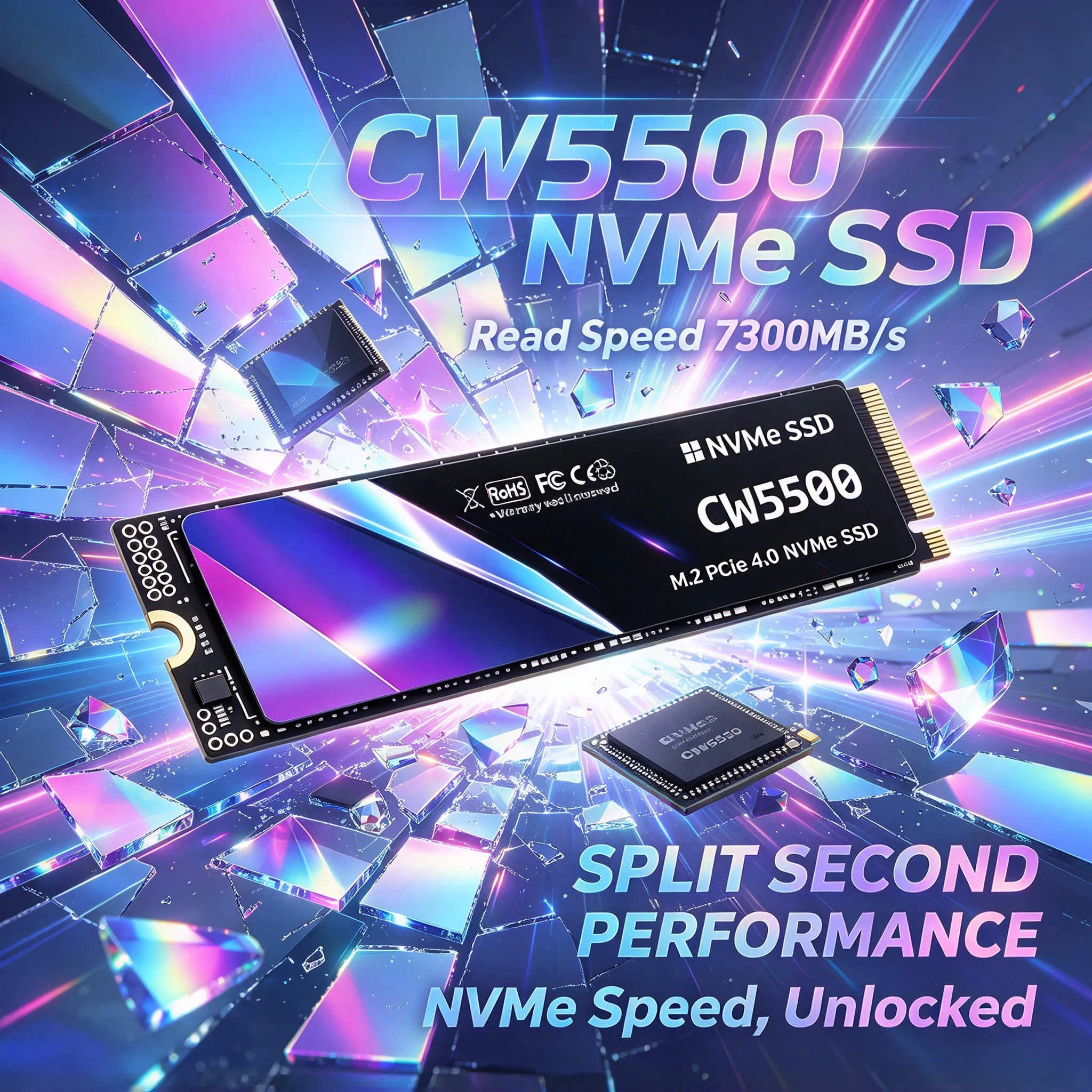 NVMe M.2 Internal Solid State Drive CW550, 500GB/4TB/1TB/2TB, High Performance Storage, PC, Desktop, Laptop, Notebook.