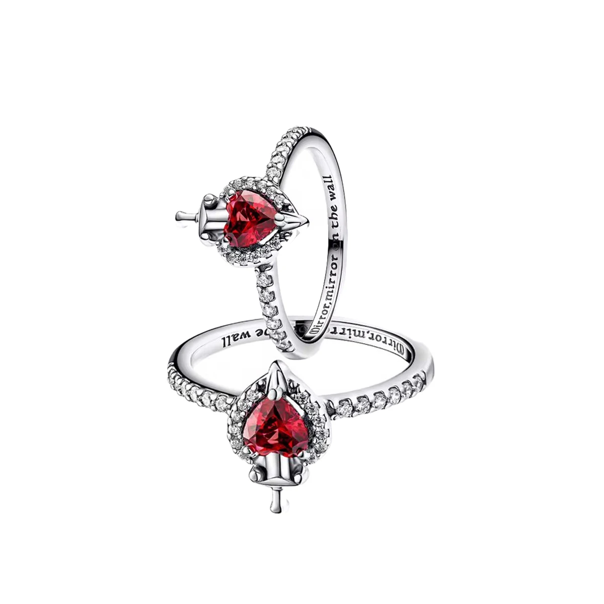 Original Charm 925 Pure Silver Women's Ring Women's Silver Zircon Red Minnie Bow Mickey Luxury Fashion Lover Jewelry Gift